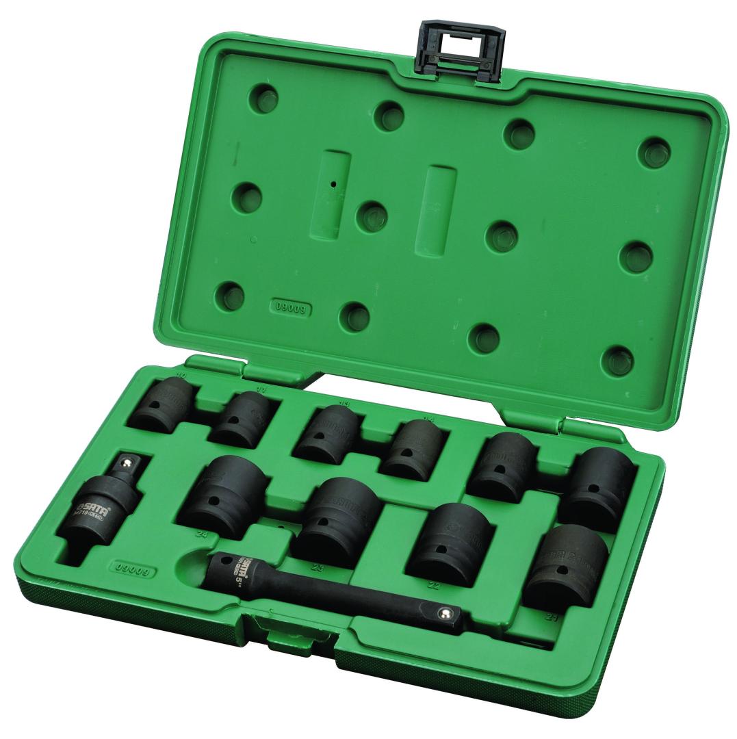 12 Pc. 1/2” Drive 6 Point Metric Impact Socket Set - SATA