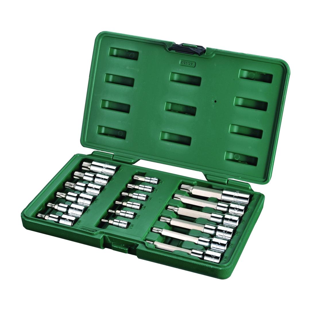 18 Pc. 1/4” and 1/2” Drive Torx® Bit Socket Set - SATA