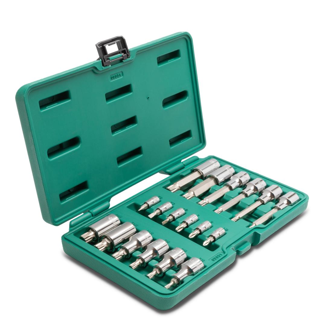 Bit Drive Socket Set 18 Pc. 1/4” and 1/2” Drive Bit Socket Set - SATA