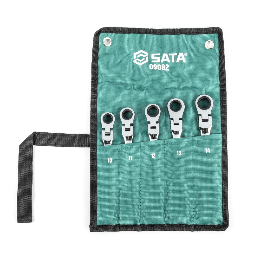 5 Pc. Metric Flex Head Ratcheting Wrench Set - SATA