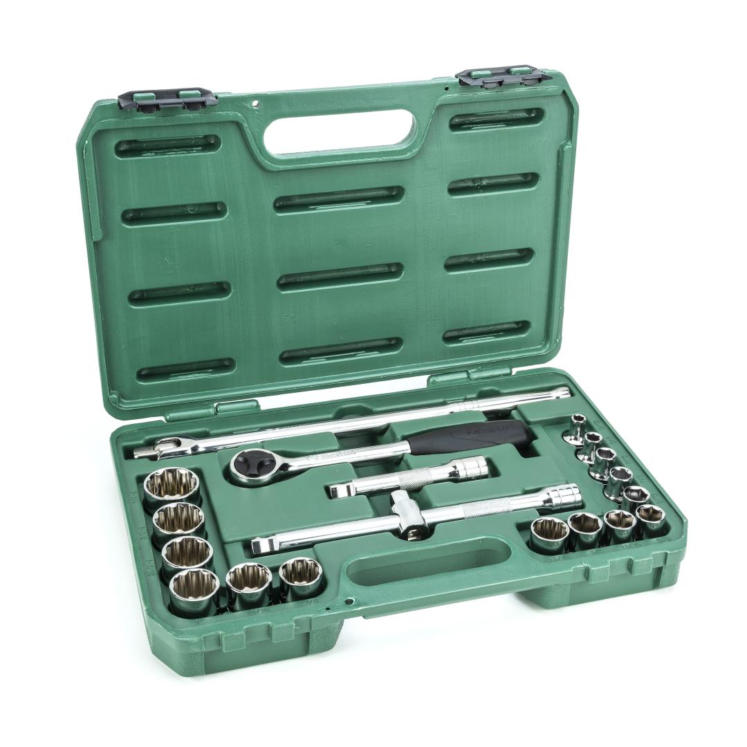 20 Pc. 1/2” Drive 6 and 12 Point SAE Socket Set - SATA