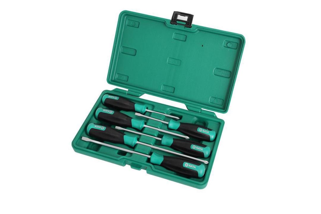 6 Pc. Dual Material Soft Grip Combination Screwdriver Set - SATA