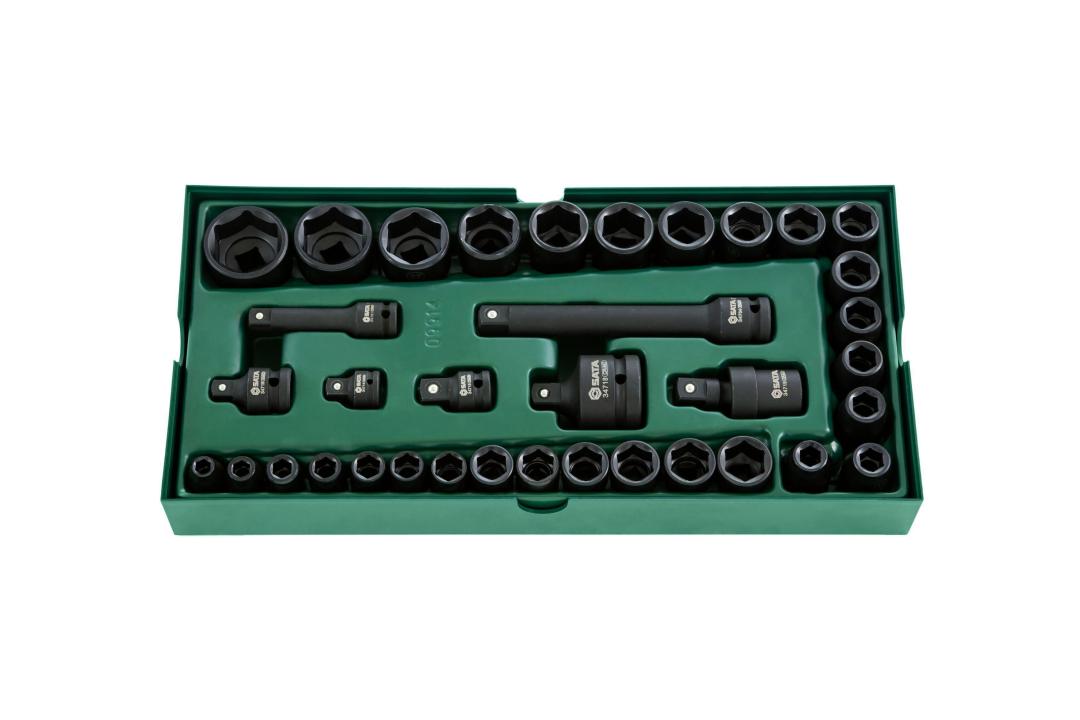 36 Pc. 3/8” and 1/2” Drive 6 Point Metric Impact Socket Tray Set - SATA