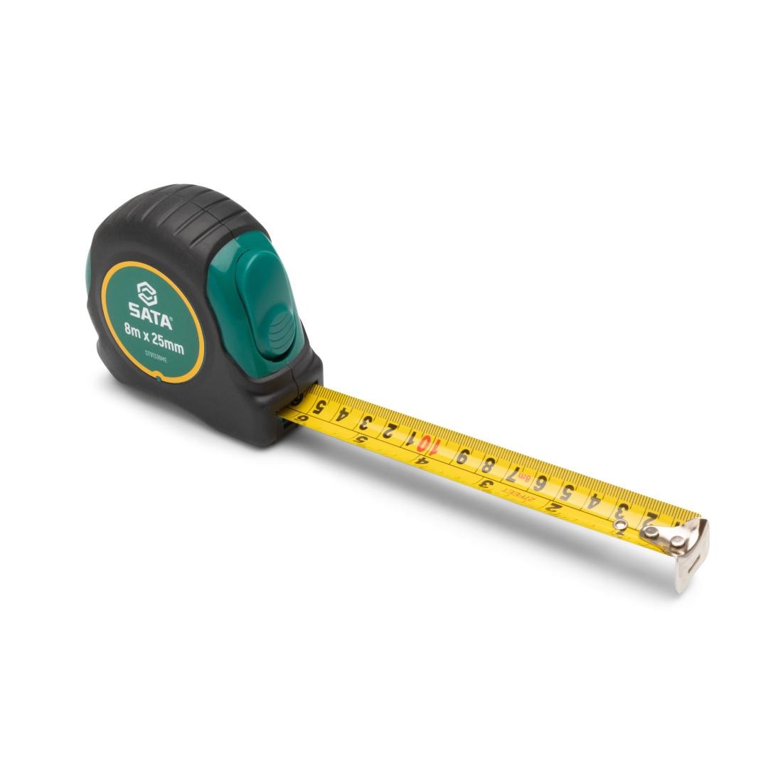Rubber Grip Tape Measure Metric/SAE Scale 8m/26ft x 25mm - SATA