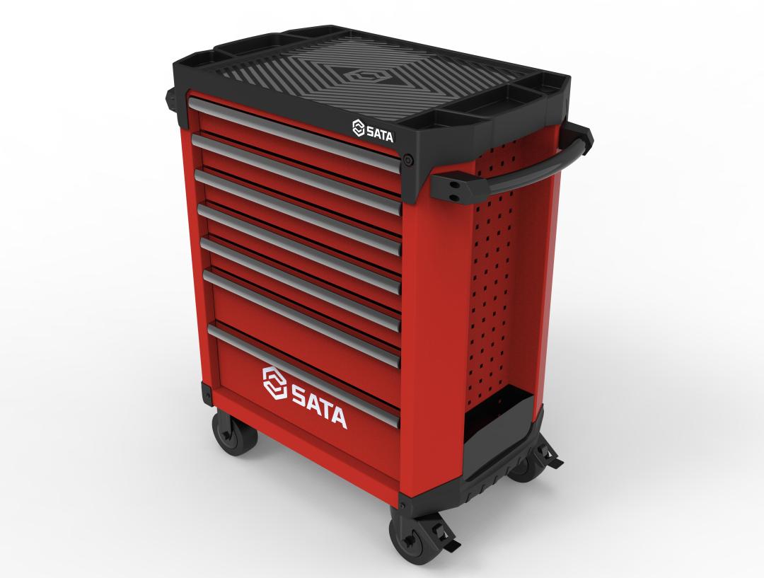 7 Drawer Tool Cabinet - Red - SATA