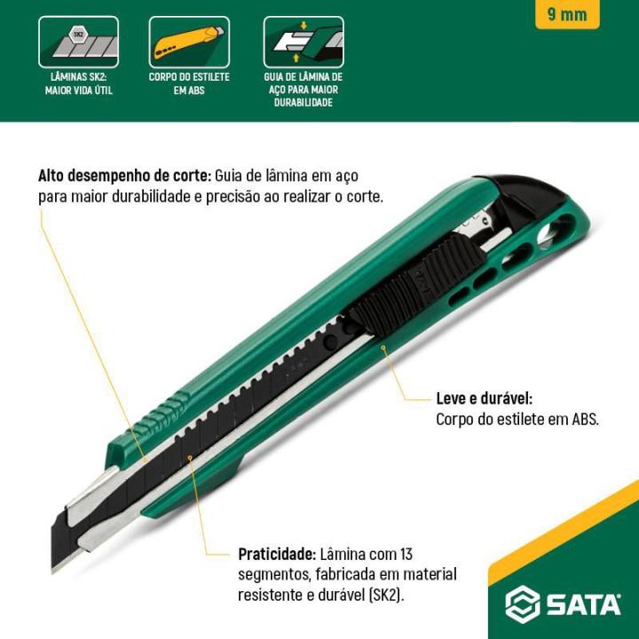 Plastic Snap-off Knife, 13-point, 9x80mm - SATA