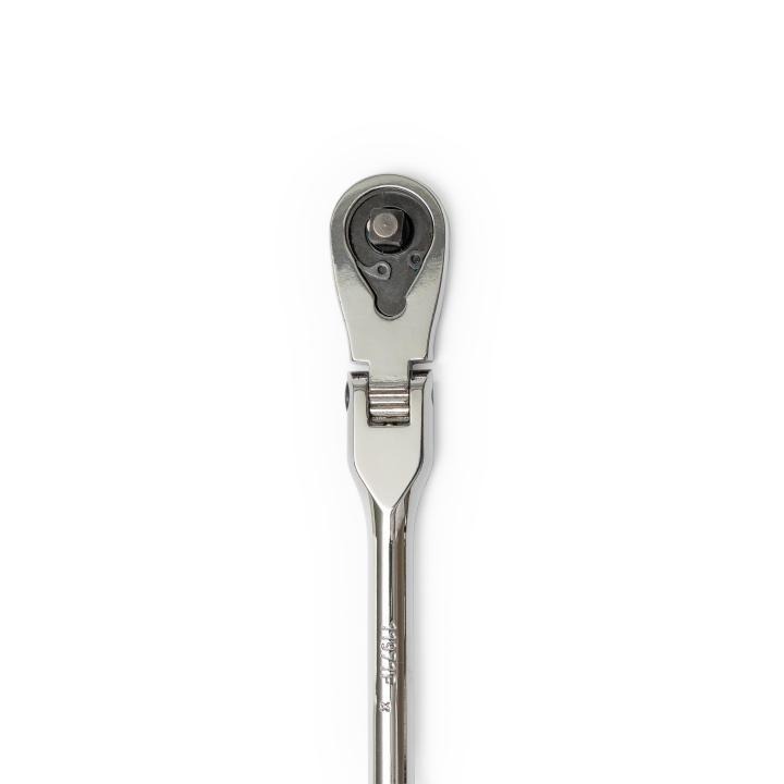 1/4” Drive Flex Head Long handle Ratchet with Comfort Grip handle
