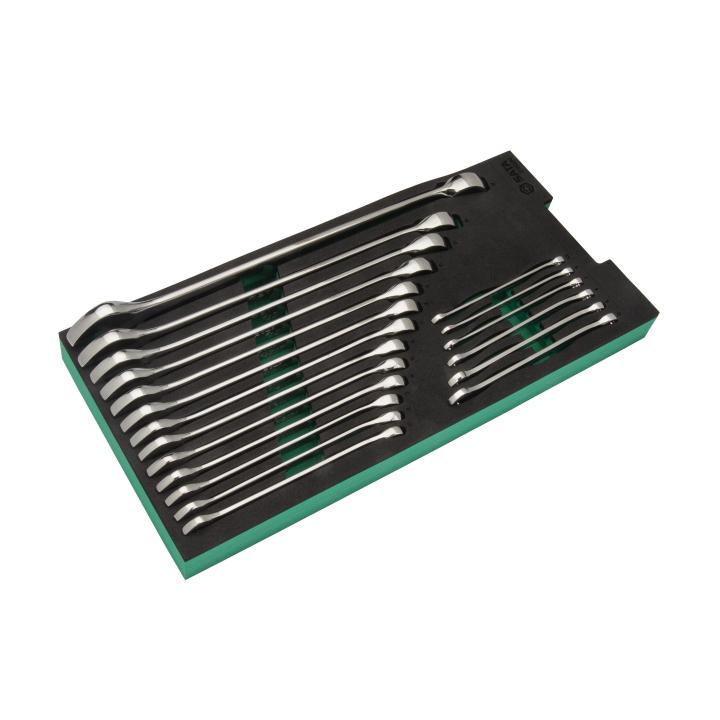 19 Pc. Metric Combination Wrench Tray Set - SATA