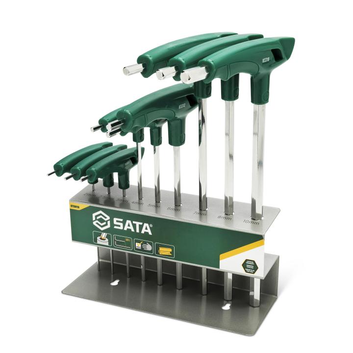 9 Pc. T-Handle Hex Key Set - SATA