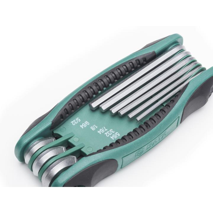 9 Pc. SAE Hex Key Fold-Up Set - SATA