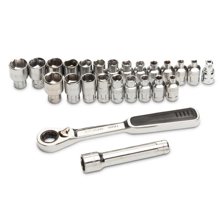25 Pc. 1/4” Drive 6 Point Metric/SAE Pass-Thru Socket Set - SATA