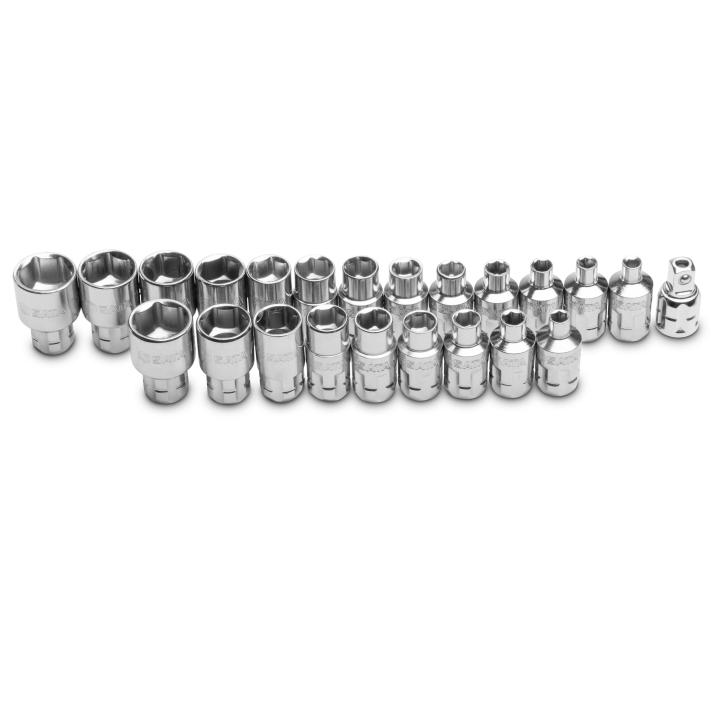 25 Pc. 1/4” Drive 6 Point Metric/SAE Pass-Thru Socket Set - SATA