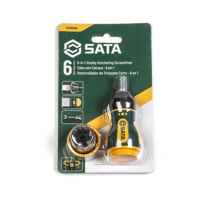 6 Pc. Stubby Ratcheting Screwdriver Set - SATA
