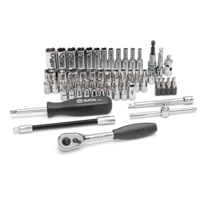 66 Pc. 1/4” Drive 6 Point Metric Socket Tray Set - SATA