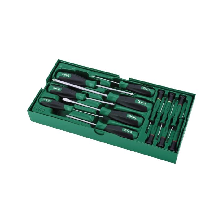 13 Pc. Combination Screwdriver Tray Set - SATA