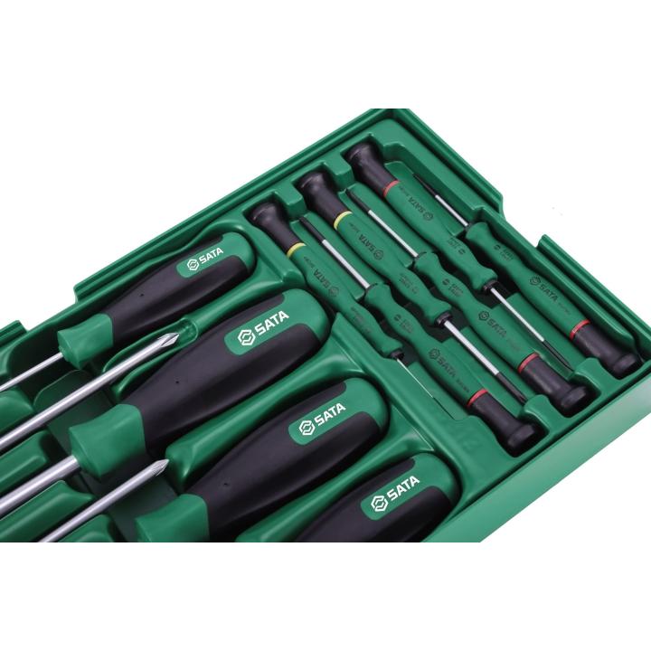 13 Pc. Combination Screwdriver Tray Set - SATA