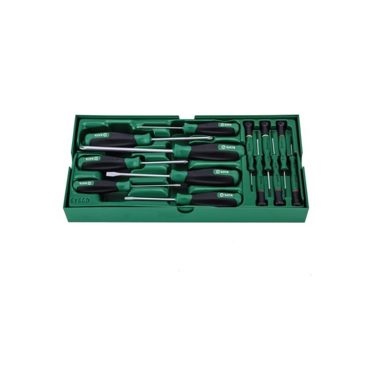 13 Pc. Combination Screwdriver Tray Set - SATA