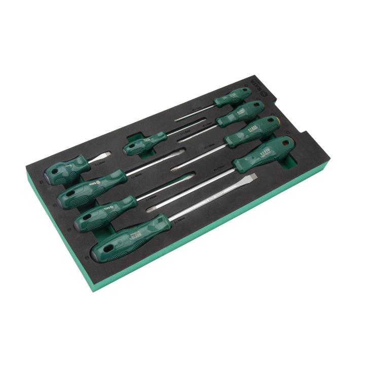 9 Pc. Acetate Combination Screwdriver Tray Set - SATA