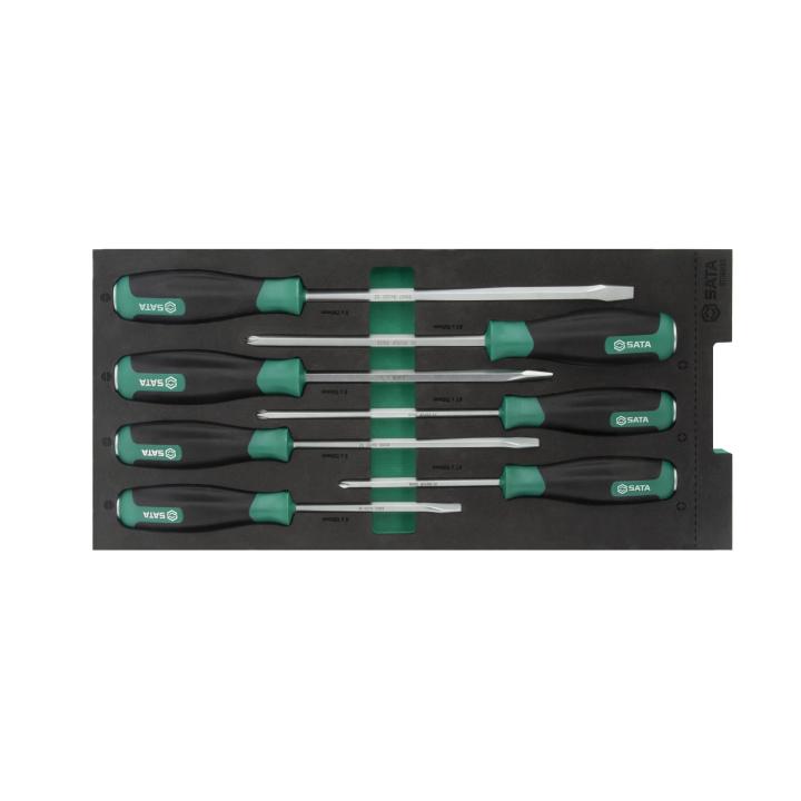 7 Pc. Dual Material Soft Grip Go-Through Combination Screwdriver