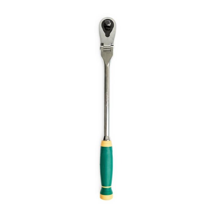 ラウンドファスナーType1 half ダイヤスタンプ 1/2” Drive Flex Head Long handle Ratchet with Comfort Grip handle