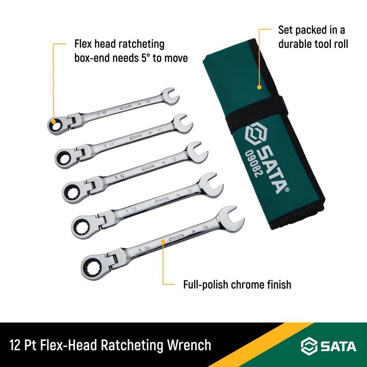 Angled ratcheting best sale wrench set