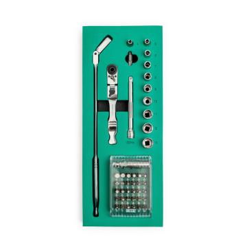 SATA - Lot De 3 Clés à Cliquet Professionnelles 1/4, 3/8, 1/2 - 120 Dents - Double Griffe - Interrupteur Marche/arrêt - 6